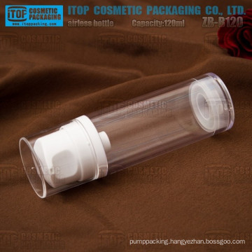 ZB-B120 120ml big lotion pump good quality single layer high clear 120ml airless bottle